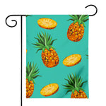 Pastel Turquoise Pineapple Pattern Print House Flag