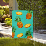Pastel Turquoise Pineapple Pattern Print House Flag