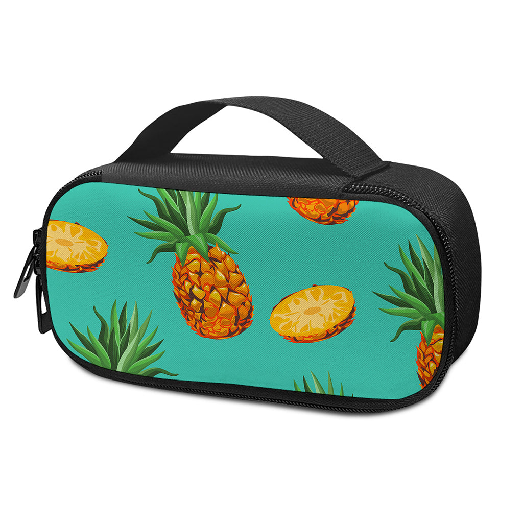 Pastel Turquoise Pineapple Pattern Print Insulin Cooler Travel Case