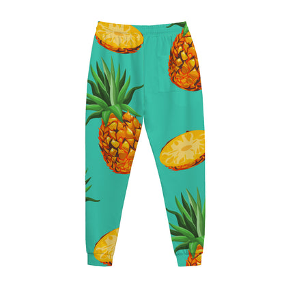Pastel Turquoise Pineapple Pattern Print Jogger Pants