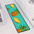 Pastel Turquoise Pineapple Pattern Print Long Kitchen Mat
