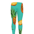 Pastel Turquoise Pineapple Pattern Print Men's Leggings