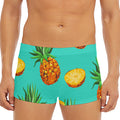 Pastel Turquoise Pineapple Pattern Print Men's Short Boxer Briefs