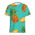 Pastel Turquoise Pineapple Pattern Print Men's Athletic T-Shirt