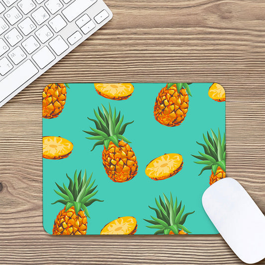 Pastel Turquoise Pineapple Pattern Print Mouse Pad