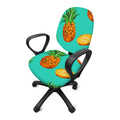 Pastel Turquoise Pineapple Pattern Print Office Chair Cover