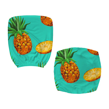 Pastel Turquoise Pineapple Pattern Print Office Chair Cover