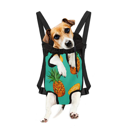 Pastel Turquoise Pineapple Pattern Print Pet Carrier Backpack