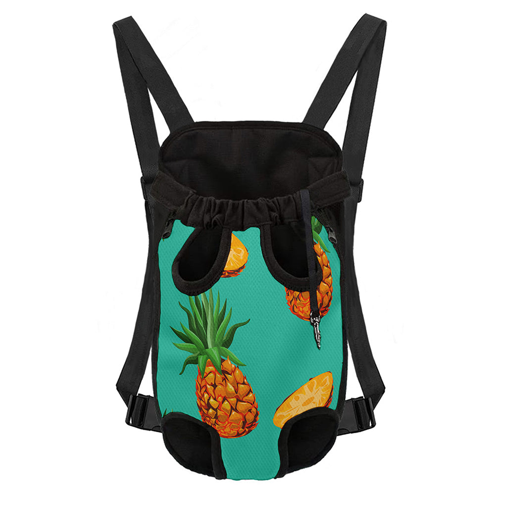 Pastel Turquoise Pineapple Pattern Print Pet Carrier Backpack