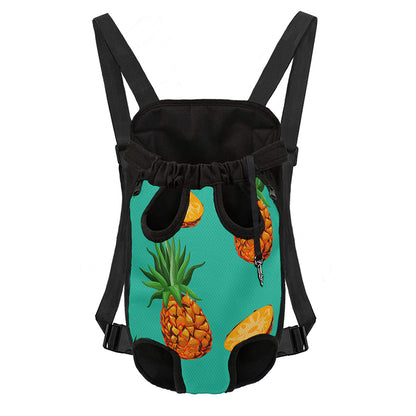 Pastel Turquoise Pineapple Pattern Print Pet Carrier Backpack