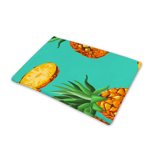 Pastel Turquoise Pineapple Pattern Print Pet Cooling Mat Cover