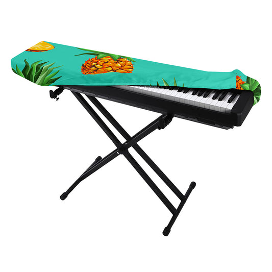 Pastel Turquoise Pineapple Pattern Print Piano Keyboard Cover