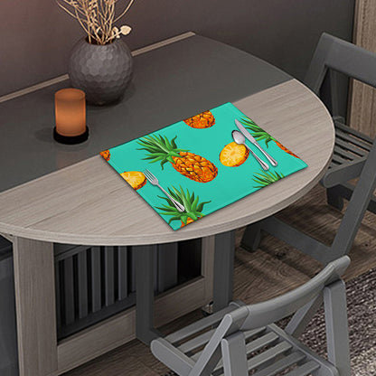 Pastel Turquoise Pineapple Pattern Print Placemat
