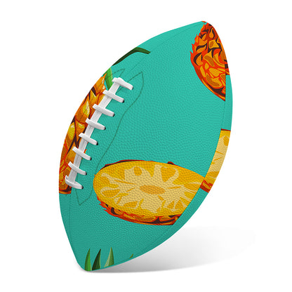 Pastel Turquoise Pineapple Pattern Print Rugby Ball