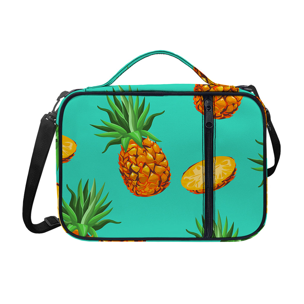Pastel Turquoise Pineapple Pattern Print Shoulder Strap Bible Bag