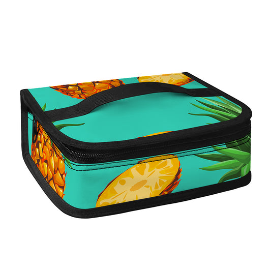 Pastel Turquoise Pineapple Pattern Print Small Lunch Bag