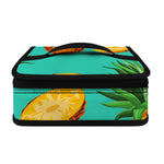 Pastel Turquoise Pineapple Pattern Print Small Lunch Bag