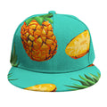Pastel Turquoise Pineapple Pattern Print Snapback Cap