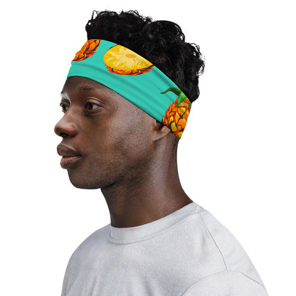 Pastel Turquoise Pineapple Pattern Print Sports Headband