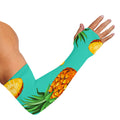 Pastel Turquoise Pineapple Pattern Print Sun Protection Arm Sleeves