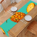 Pastel Turquoise Pineapple Pattern Print Table Runner