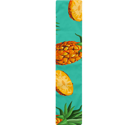 Pastel Turquoise Pineapple Pattern Print Table Runner
