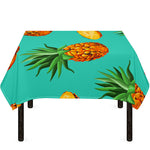 Pastel Turquoise Pineapple Pattern Print Tablecloth