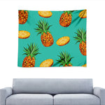 Pastel Turquoise Pineapple Pattern Print Tapestry