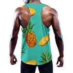 Pastel Turquoise Pineapple Pattern Print Training Tank Top