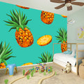 Pastel Turquoise Pineapple Pattern Print Wall Sticker