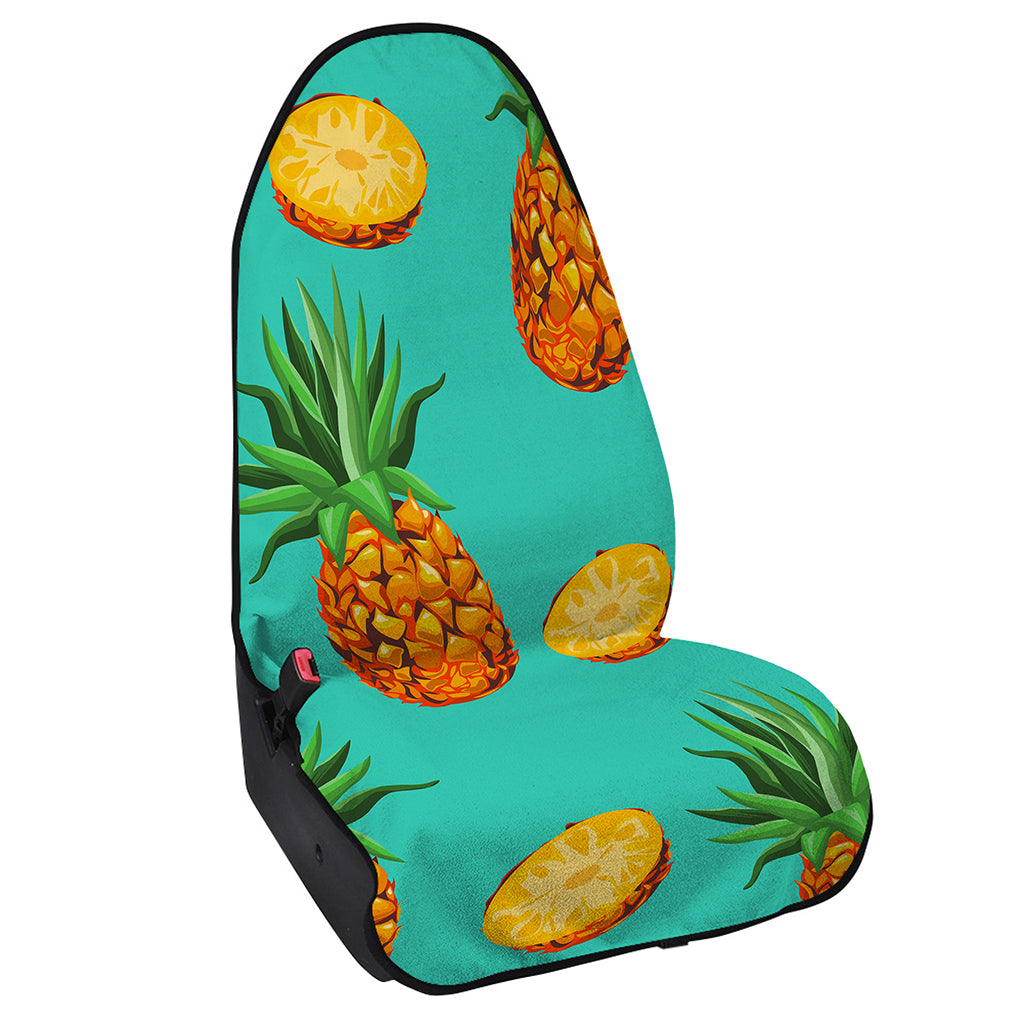 Pastel Turquoise Pineapple Pattern Print Waterproof Car Seat Cover