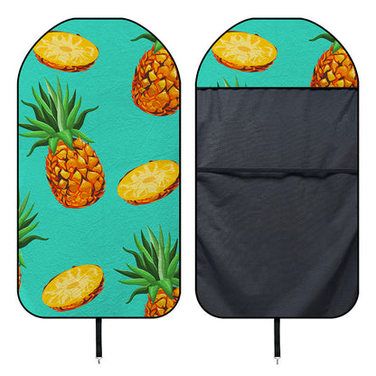 Pastel Turquoise Pineapple Pattern Print Waterproof Car Seat Cover