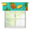 Pastel Turquoise Pineapple Pattern Print Window Valance