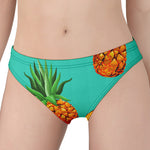 Pastel Turquoise Pineapple Pattern Print Women's Panties