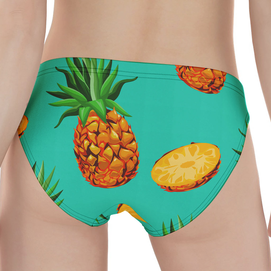 Pastel Turquoise Pineapple Pattern Print Women's Panties