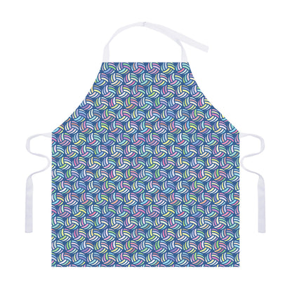 Pastel Volleyball Pattern Print Adjustable Apron
