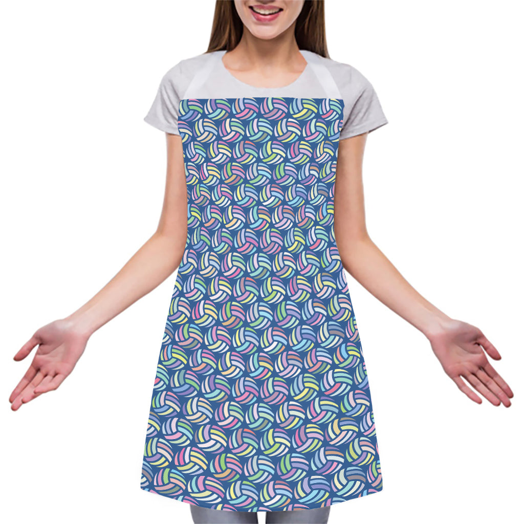 Pastel Volleyball Pattern Print Adjustable Apron