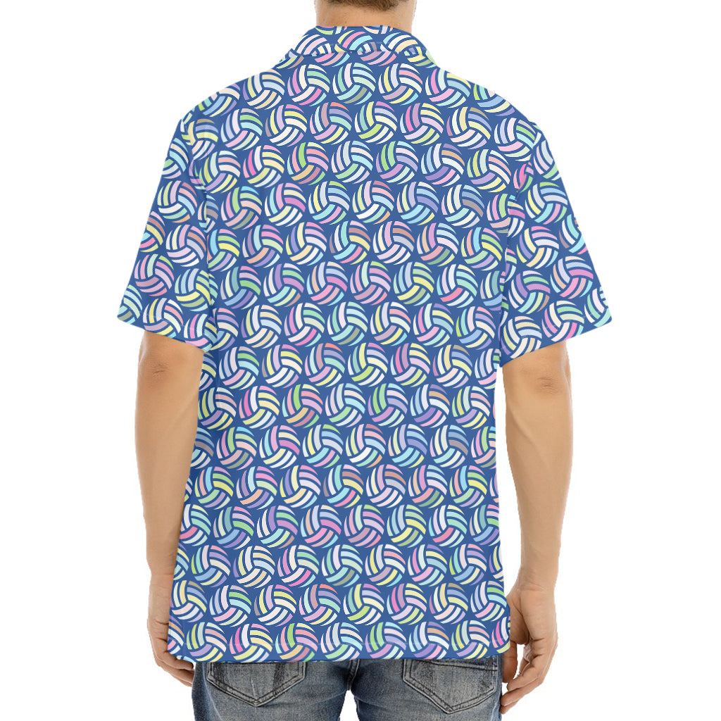 Pastel Volleyball Pattern Print Aloha Shirt