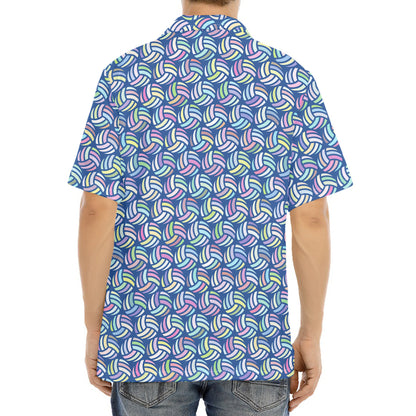 Pastel Volleyball Pattern Print Aloha Shirt
