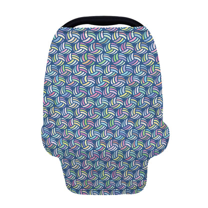 Pastel Volleyball Pattern Print Baby Seat Cover