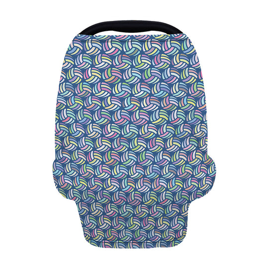 Pastel Volleyball Pattern Print Baby Seat Cover