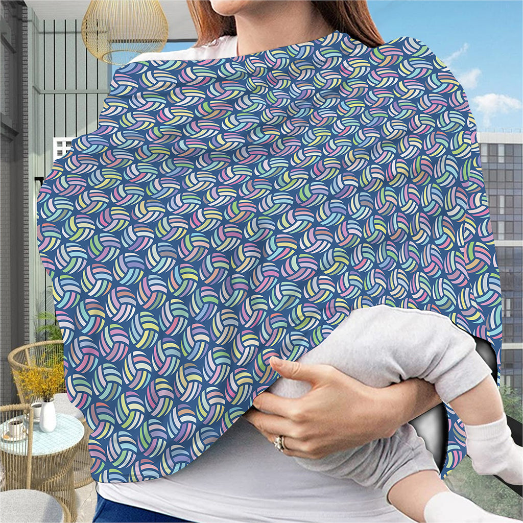 Pastel Volleyball Pattern Print Baby Seat Cover