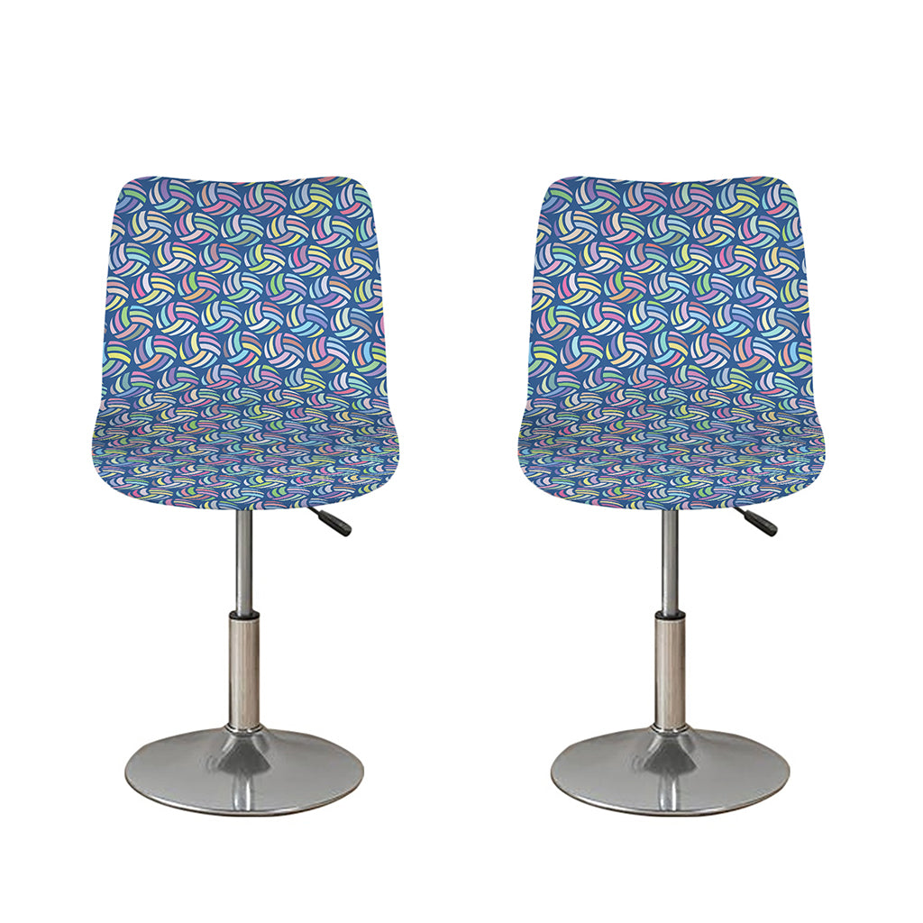 Pastel Volleyball Pattern Print Bar Stool Covers