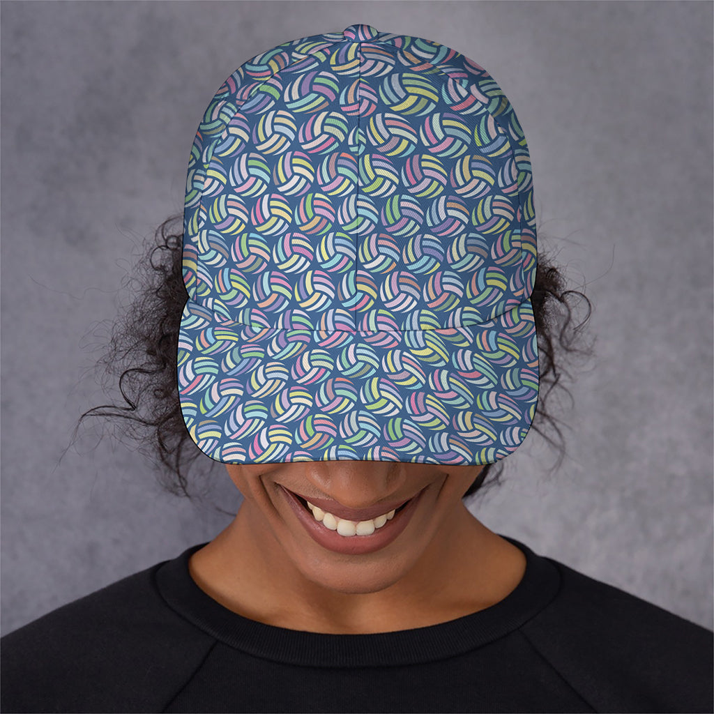 Pastel Volleyball Pattern Print Baseball Cap