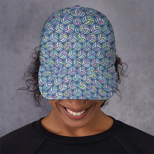 Pastel Volleyball Pattern Print Baseball Cap