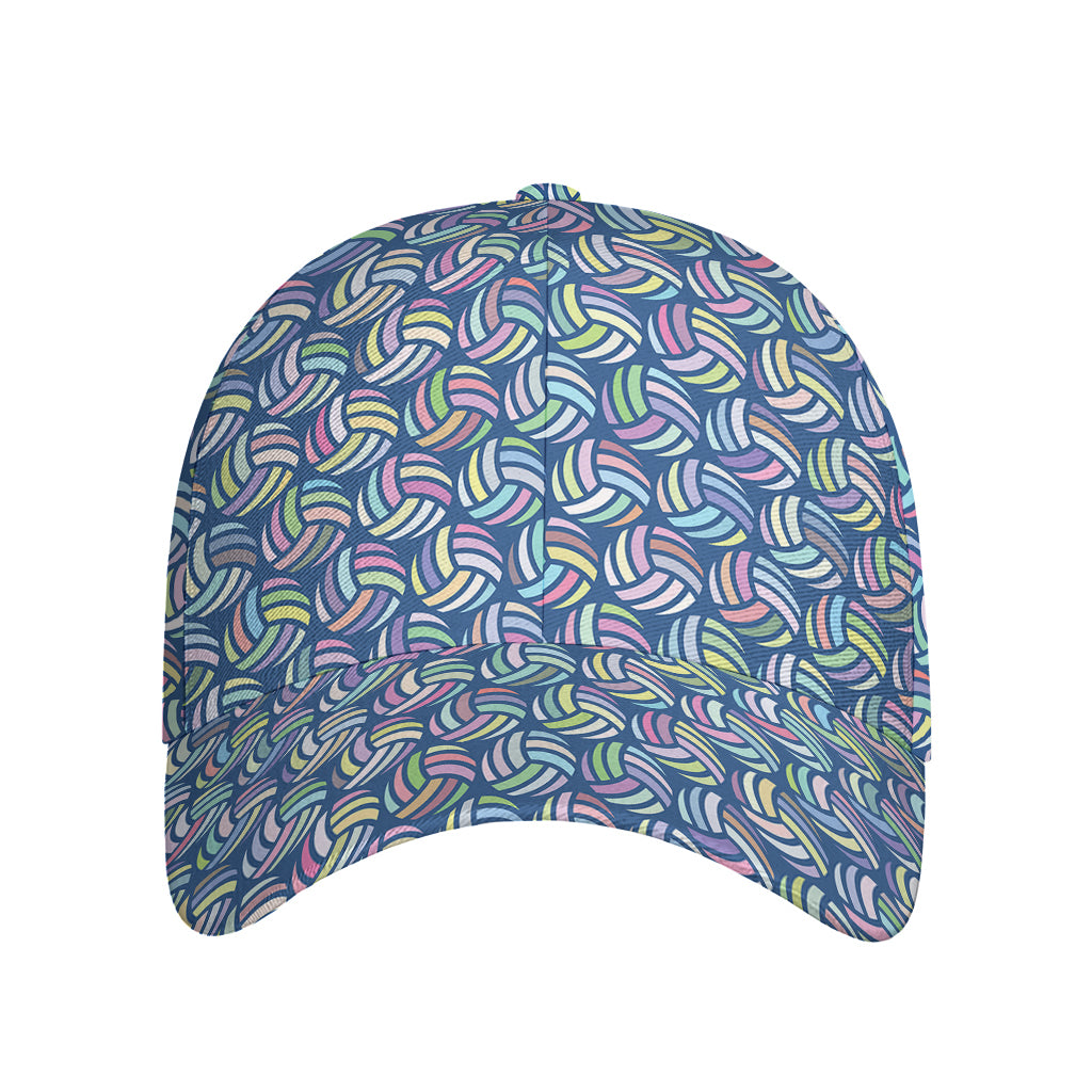 Pastel Volleyball Pattern Print Baseball Cap