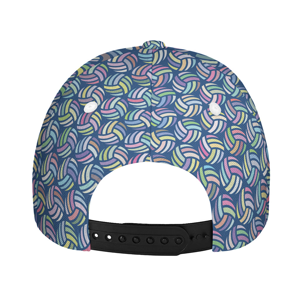 Pastel Volleyball Pattern Print Baseball Cap