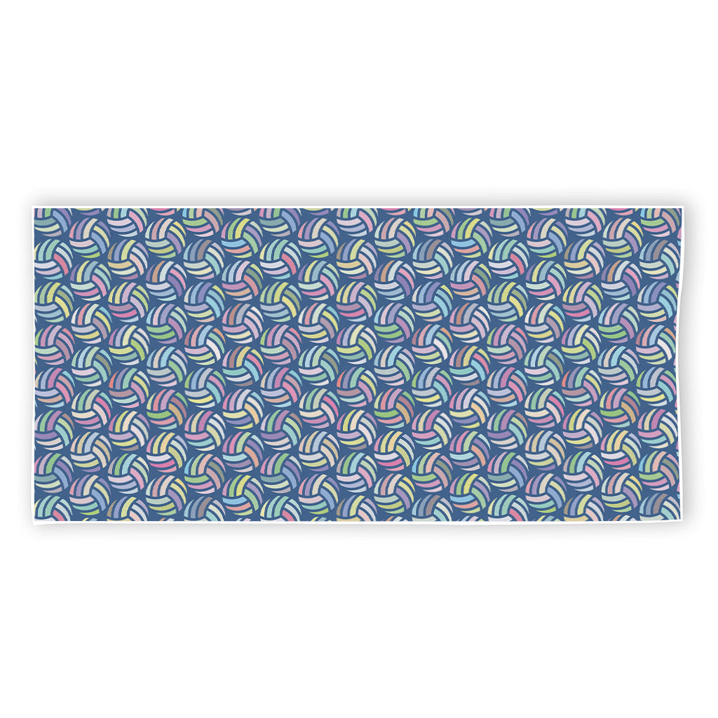 Pastel Volleyball Pattern Print Beach Towel