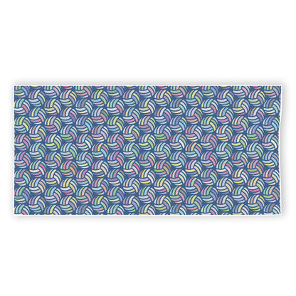Pastel Volleyball Pattern Print Beach Towel