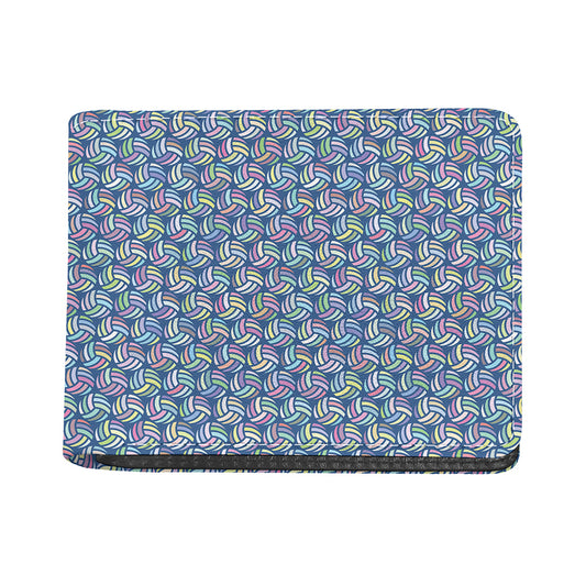 Pastel Volleyball Pattern Print Bifold Wallet